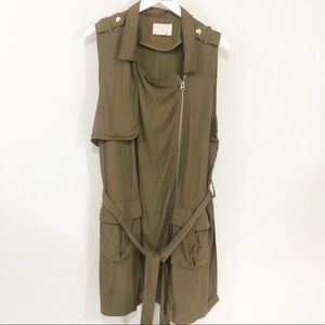 Love Tree Sleeveless Olive Green Cargo Dress L